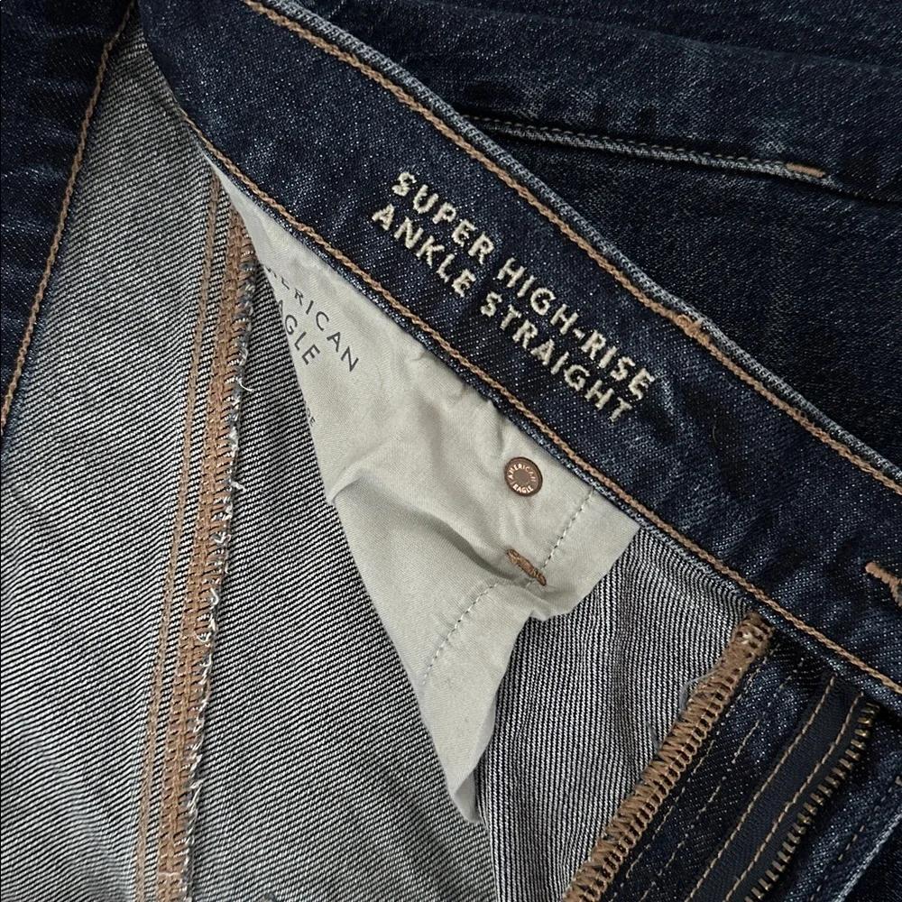 American Eagle high rise ankle straight jeans 14 short - Picture 5 of 8